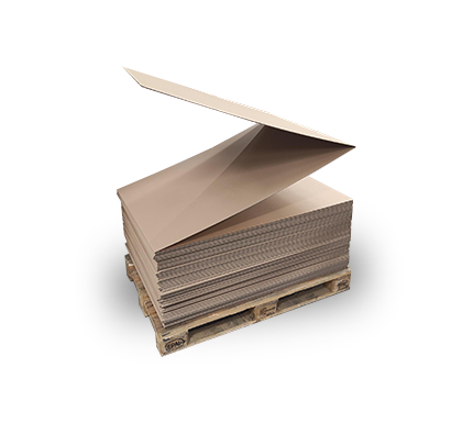 Endless cardboard folded on a pallet