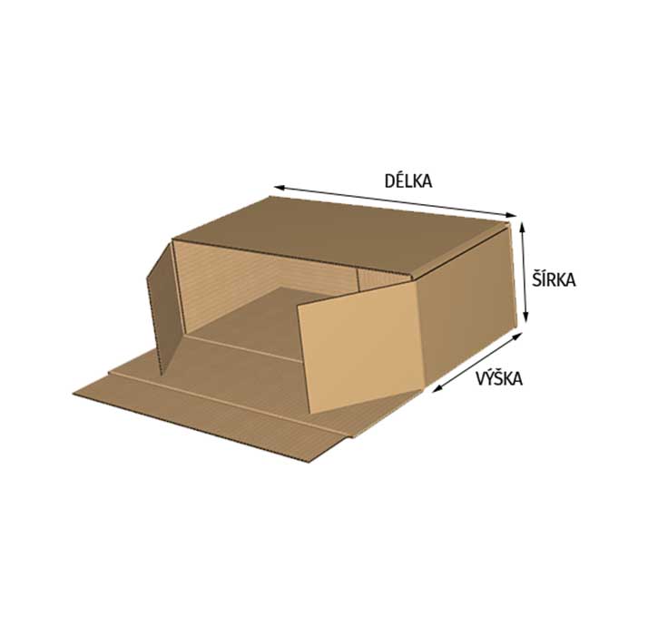 Kartonová skládací krabice 5VVL hnědá 400x300x150 mm