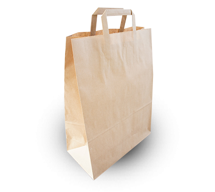 Large Brown Paper Carrier Bags with Flat Handles