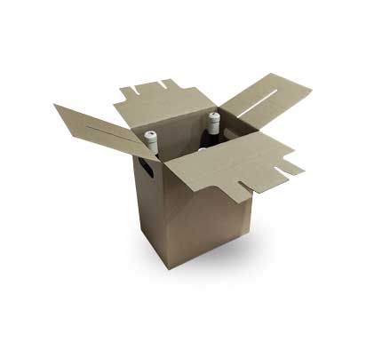 Shipping box with dividers for 6 bottles