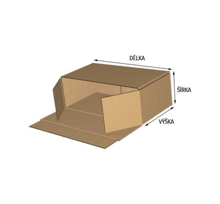 Kartonová skládací krabice 3VVL hnědá 200x150x150 mm