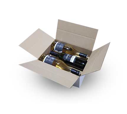Krabice na víno 6 lahví bílá - s obsahem