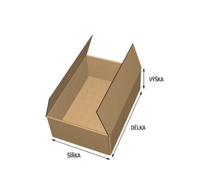 Prispôsobená kartónová krabica s chlopňou 594x394x288mm 3VVL (trojvrstvová)