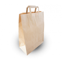 Large Brown Paper Carrier Bags with Flat Handles